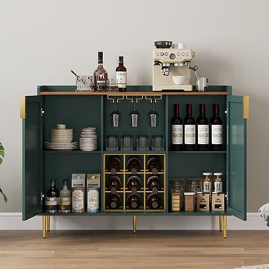 48" Modern Wine Cabinet with Fluted Design