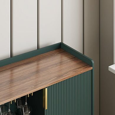 48" Modern Wine Cabinet with Fluted Design