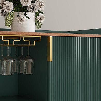 48" Modern Wine Cabinet with Fluted Design