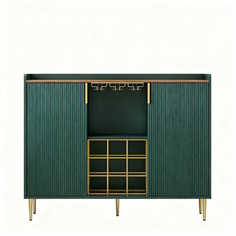48" Modern Wine Cabinet with Fluted Design