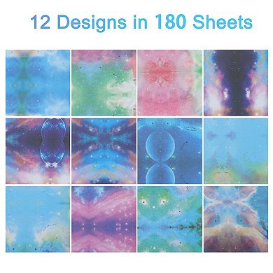 180Pcs Double-Sided Origami Paper 12 Style for DIY Arts