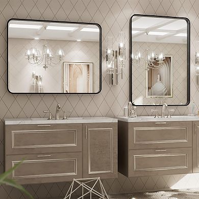 24x32" Metal Bathroom Mirror, HD Glass, Rust-Resistant, Easy Install