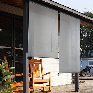 Aoodor 5% Openness Cordless Solar Fabric Roller Shade, Sun Shade for Outdoor Gazebo