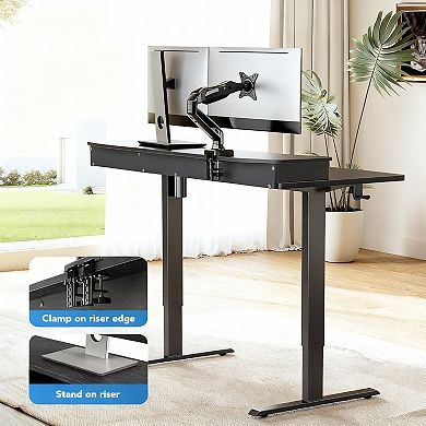 48" Electric Standing Desk with Drawers & C-clamp Mount, Adjustable Height, 4 Presets