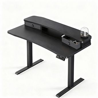48" Electric Standing Desk with Drawers & C-clamp Mount, Adjustable Height, 4 Presets