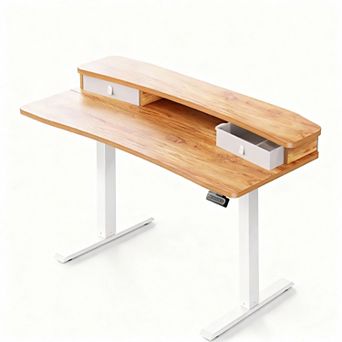 48" Electric Standing Desk with Drawers & C-clamp Mount, Adjustable Height, 4 Presets