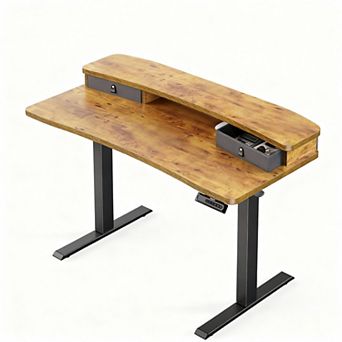 48" Electric Standing Desk with Drawers & C-clamp Mount, Adjustable Height, 4 Presets