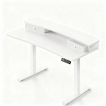 48" Electric Standing Desk with Drawers & C-clamp Mount, Adjustable Height, 4 Presets