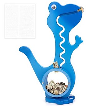 Interactive Dinosaur Piggy Bank with Clear Belly for Kids - Fun Money Saving Toy