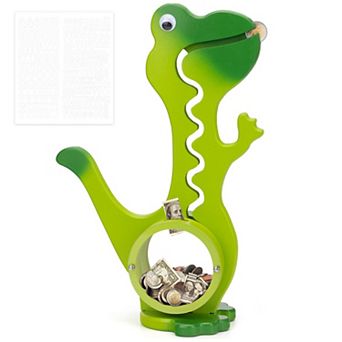 Interactive Dinosaur Piggy Bank with Clear Belly for Kids - Fun Money Saving Toy