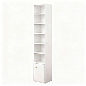 71" Tall Corner Bookcase with 7 Shelves for Small Spaces
