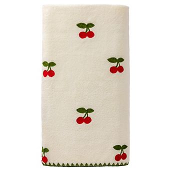 Thick Soft Coral Fleece Bath Towel with Fruit Embroidery for Bathroom Gym Spa Pool Sports 55" x 28"