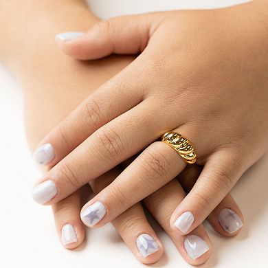 Belinda Jewelz 18k Gold Over Silver Lightweight Croissant Dome Ring