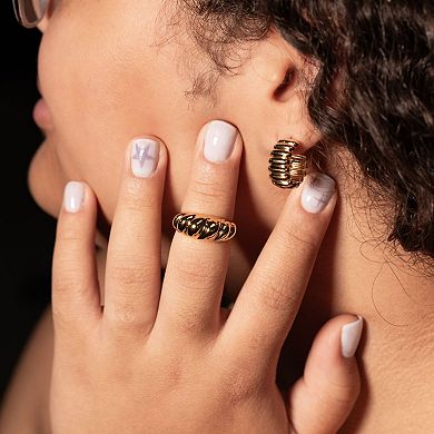 Belinda Jewelz 18k Gold Over Silver Lightweight Croissant Dome Ring