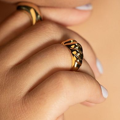 Belinda Jewelz 18k Gold Over Silver Lightweight Croissant Dome Ring