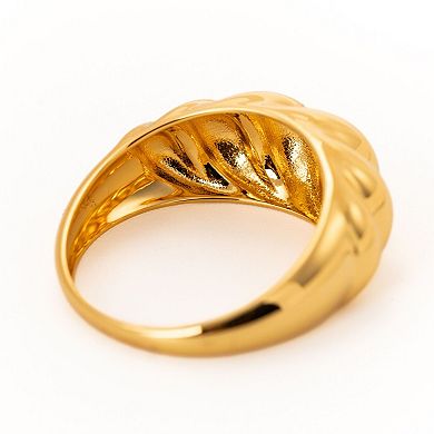 Belinda Jewelz 18k Gold Over Silver Lightweight Croissant Dome Ring