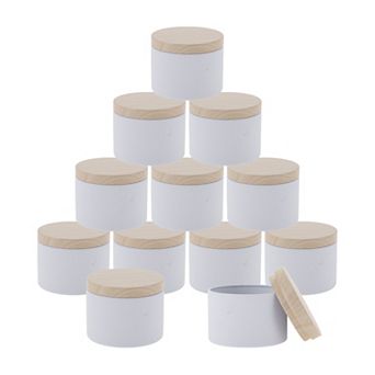 12 pc 4oz Candle Tin with Lids for Candle Making 2.05"x2.56"