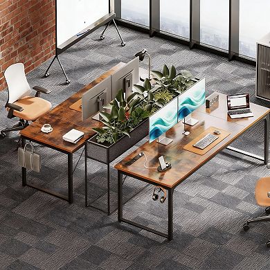 71" Computer Desk with USB Ports - Large Workspace for Home Office