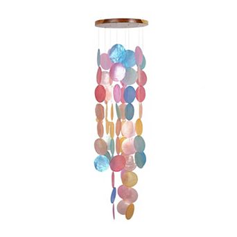 Handcrafted 28" Capiz Shell Wind Chime: Outdoor Garden Decor for Tranquil Moments