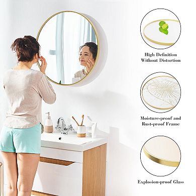 30" Shatterproof HD Mirror with Brushed Frame