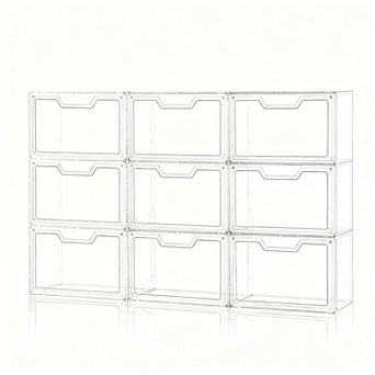 Clear Magnetic Door Purse Display Box - Stackable, Space-saving, Polypropylene