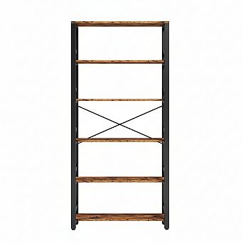 ZUQIETA 6 tier Industrial Bookcase, 31.5" Wide Vintage Shelf for Bedroom, Living Room & Home Office