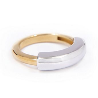 Belinda Jewelz 18k Gold Over Silver Two-Tone Dome Ring