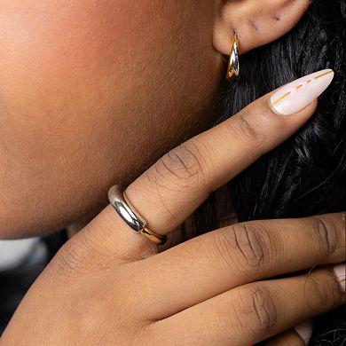 Belinda Jewelz 18k Gold Over Silver Two-Tone Dome Ring