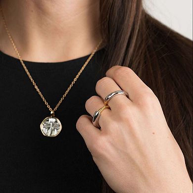 Belinda Jewelz 18k Gold Over Silver Two-Tone Dome Ring