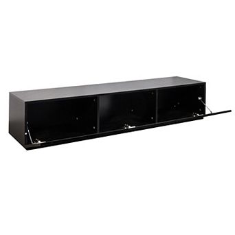 Trikiousd Wall Mounted Floating TV Stand with Storage Cabinets for Living Room & Bedroom