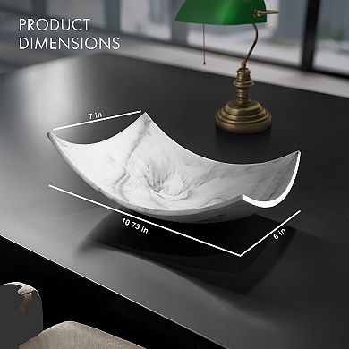 White Marble Decor Tray: Modern Multi-Use for Living, Dining, Entryway, Kitchen