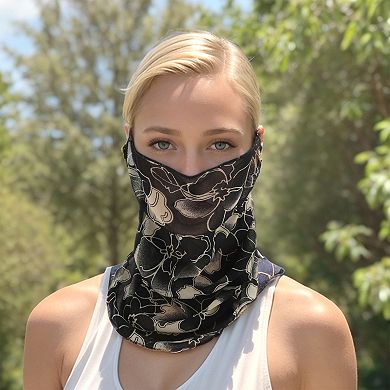 Flower Print Earloop Neck Gaiter for Outdoor Sports Activities 1 Pc