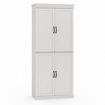 ZUQIETA 70"Pantry Cabinet with Doors&Adjustable Shelves,Freestanding Tall Storage,Antique White