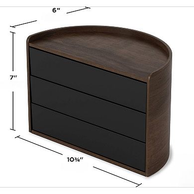ZUQIETA jewelry Storage Box, Black/Walnut Finish