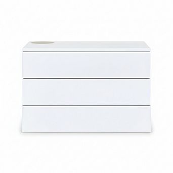 ZUQIETA Spindle Stacked Jewelry Box with 3 Compartments, High-Gloss White