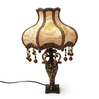 24"H Dark Brown Vase with Palace-Inspired Shade LED Table Lamp