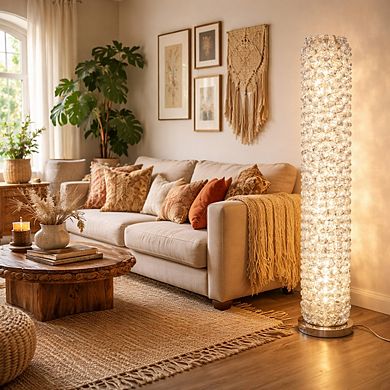 54"H Artsy LED Aluminum Wire Wrapped Decorative Column Lamp