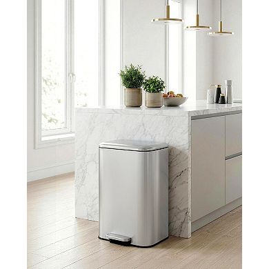 Garvee 13 gal Kitchen Trash Can, Step Garbage Can with Soft-Close Lid
