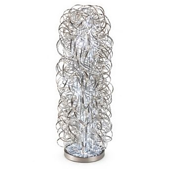 32"H Metallic Cylindrical Sculptural LED Table Lamp