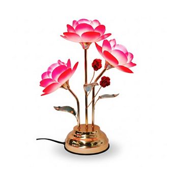 20"H Red Rose Elegant Floral Cluster Design with Multiple Stems Touch Lamp