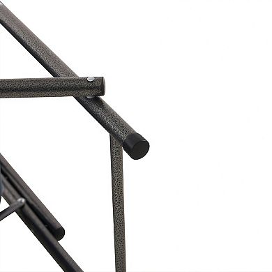 2 Piece Padded Folding Outdoor Directors Chair with Storage Pockets 400 lb Capacity