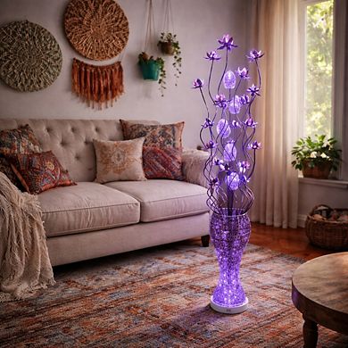 60"H Blue LED Blossom Decorative Floor Lamp for Home & Office