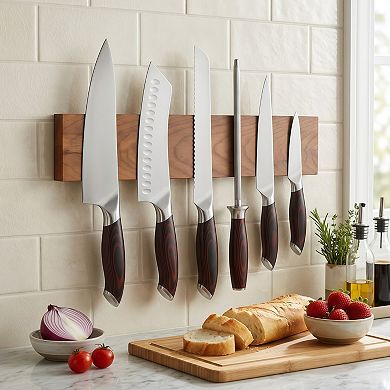 6 Piece High Carbon Stainless Steel Kitchen Knife Set with Magnetic Holder
