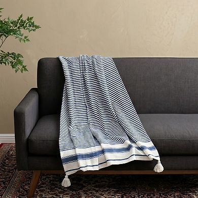 Cotton Blend Striped Throw Blanket 2 Pack