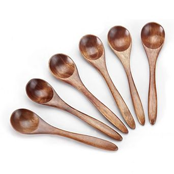 Wooden Teaspoon Set 6 pc Serving Utensils