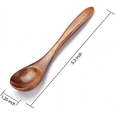 Wooden Teaspoon Set 6 Pieces Serving Utensils