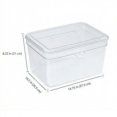 4 Pack Plastic Shoe Storage Boxes with Lids Stackable Vented