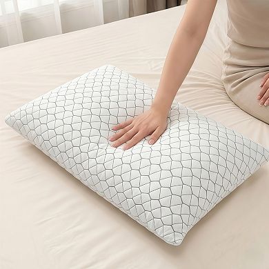 Luxury Hotel Bed Pillow with Adjustable Memory Foam Fill and Natural Fiber Pillowcase