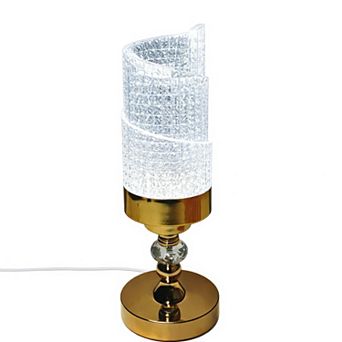 14"H Golden Base Spiral Touch Lamp, LED Decorative Ambient Accent