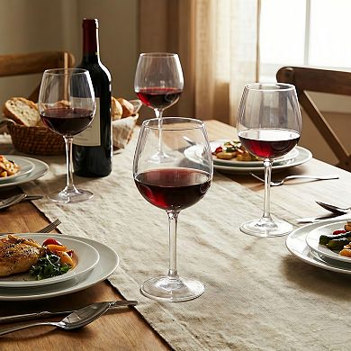 Unbreakable Plastic Wine Glasses Set of Four BPA Free Tritan Stemmed Glasses